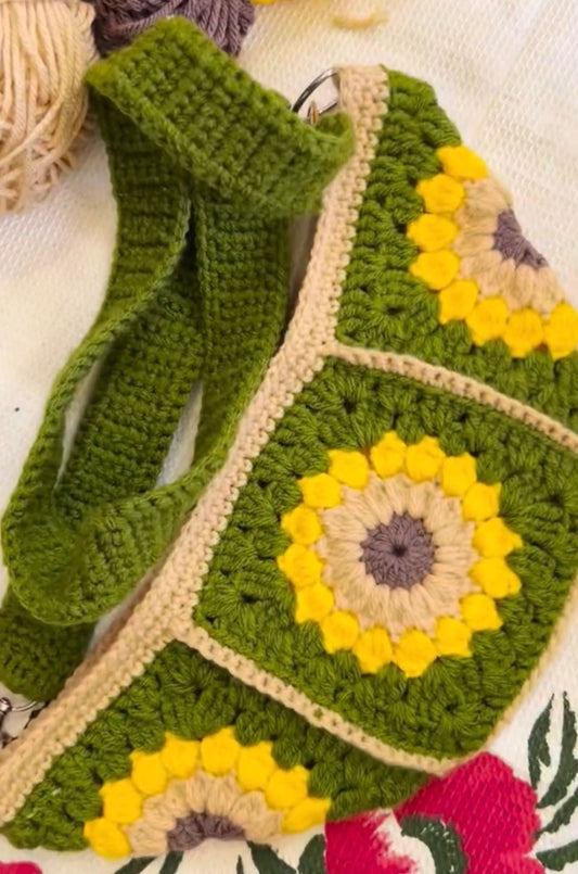 Handmade crochet crossbody sling bag for women — boho style bag by The Crochet Nest
